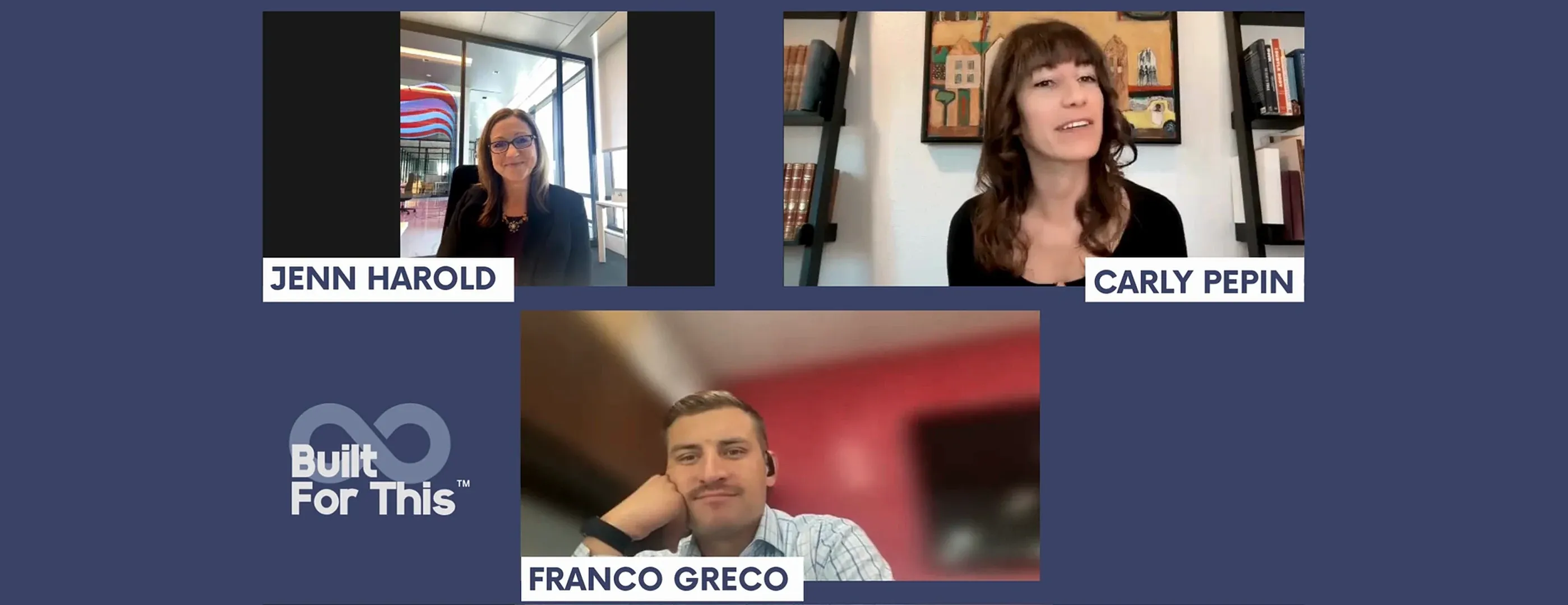 Jenn Harrold, Carly Pepin and Franco Greco on the Built for This podcast